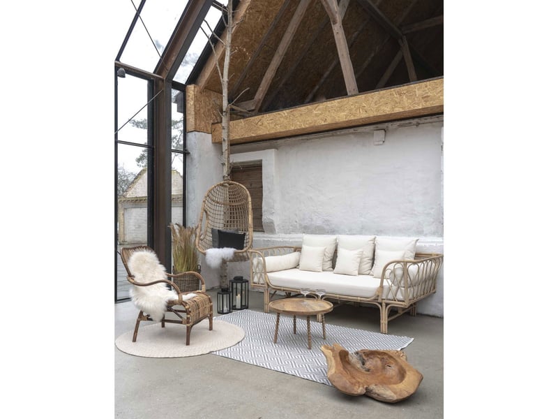 Table basse jammu en bois de manguier naturel, ø60×35 cm  - Conforama D
