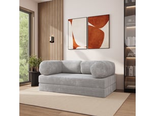 Canapé droit compressé convertible MASSENO ALVIO TILIA 86 3 places Velours côtelé TILIA 86