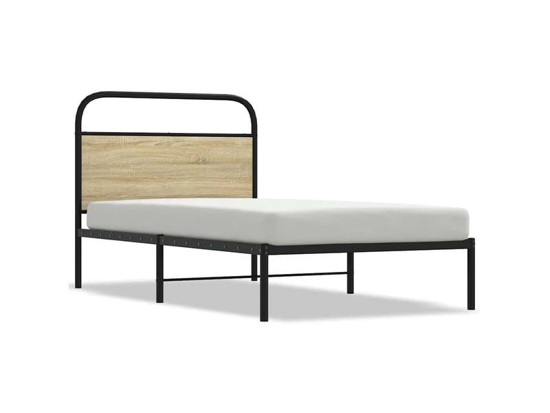  Lit simple- lit adulte -  cadre de lit sans matelas 90x200cm chêne sonoma bois ingénierie  - Conforama A