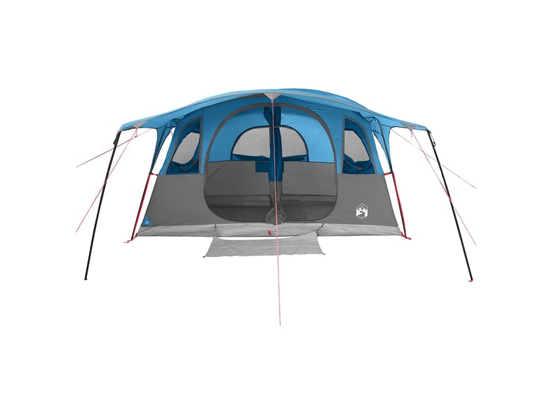 Tente tunnel, tente de camping 12 personne bleu polyester et acier - Conforama D