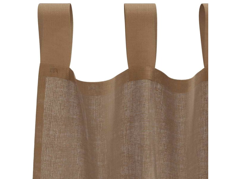  Lot de 2 voilages à œillets, voilages à anneaux marron clair 140 x 225 cm cf48965  - Conforama E