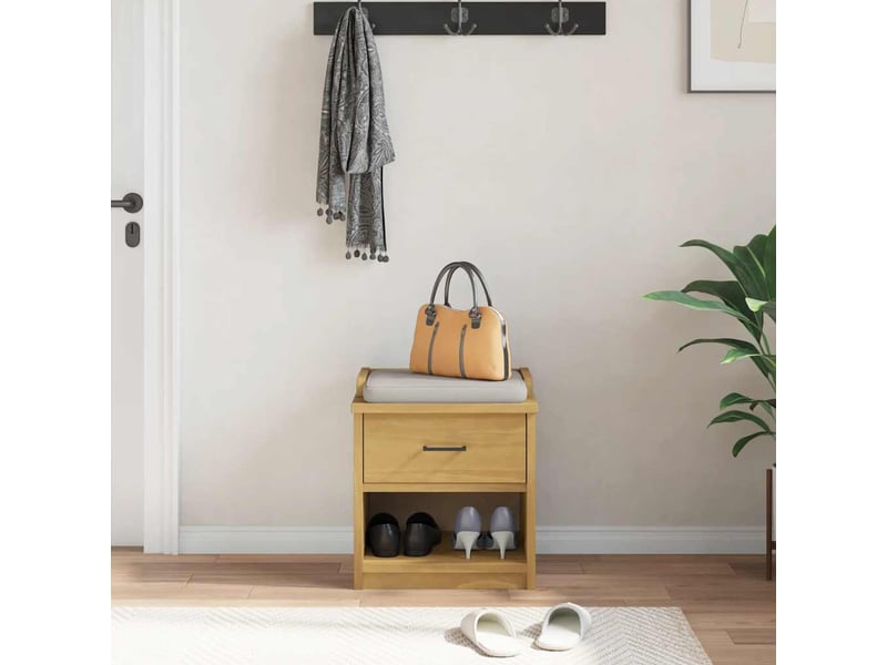  Banc de couloir, banc de rangement sandnes 45x40x50 cm bois de pin massif shl19668  - Conforama C
