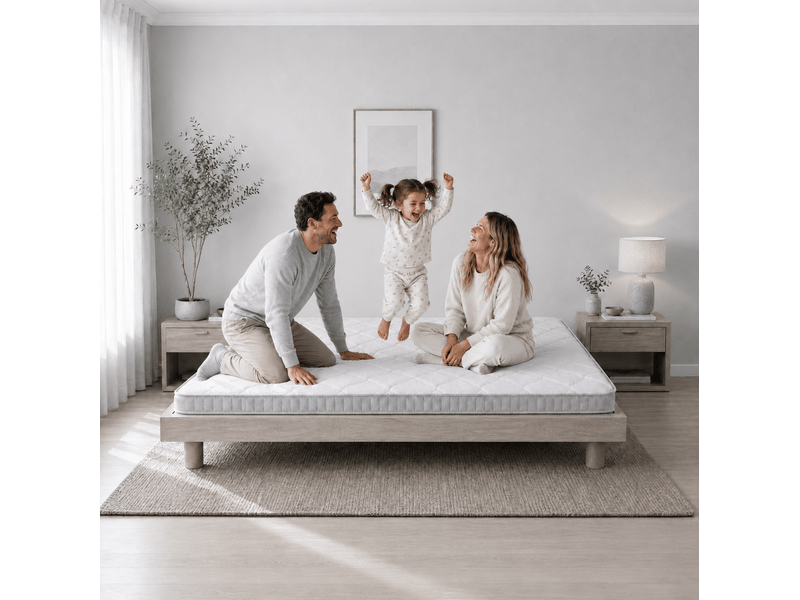  Matelas à ressorts ensachés tcqpz 90 x 200 x 10 cm 7 zones h3 mousse à mémoire de forme blanc  - Conforama B