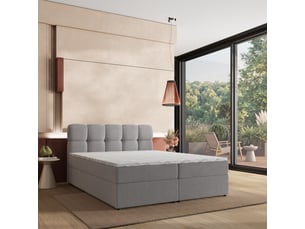 Lit avec rangement 140x200 cm <strong>MASSENO</strong> <strong></strong> coloris gris