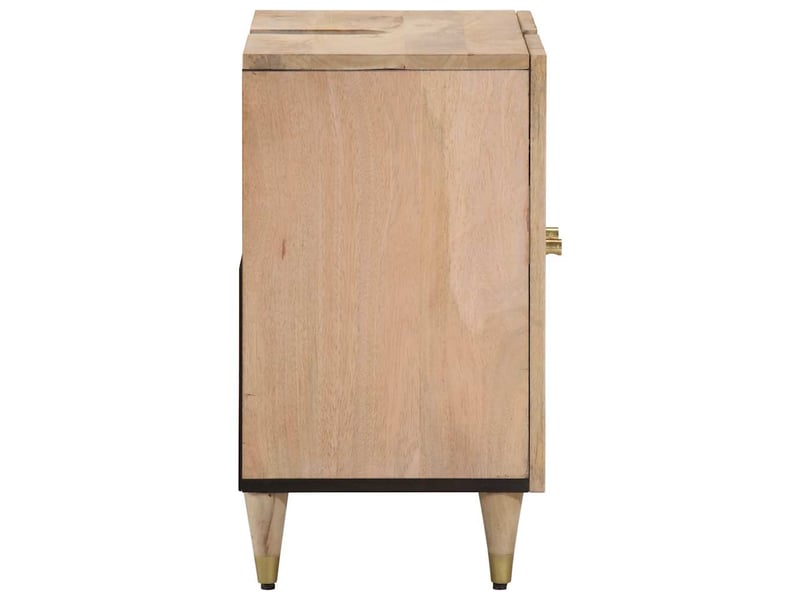 Armoire lavabo salle de bain, meuble de rangement bois massif de manguier shl7241  - Conforama E