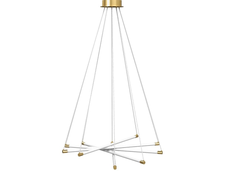  Suspension led 82x124 cm 50w 5 tubes lumineux réglables métal or+blanc  - Conforama A