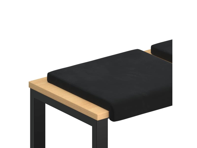  Lot de 2 coussins de banc, coussins d'assise, coussins pour chaisecanapé velours noir profondeur 35 cm cf52542  - Conforama A