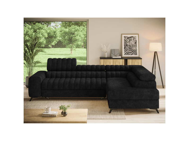 Canapé d'angle collection kanedojo coloris noir - Conforama B