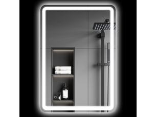 Miroir de salle de bain avec éclairage led 70 x 100 cm, 3 couleurs de lumière, luminosité réglable, fonction antibuée, fonction mémoire, ip44