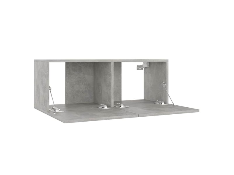  Meuble tv - banc tv - meuble de rangement gris béton 80x30x30 cm bois d’ingénierie  - Conforama E