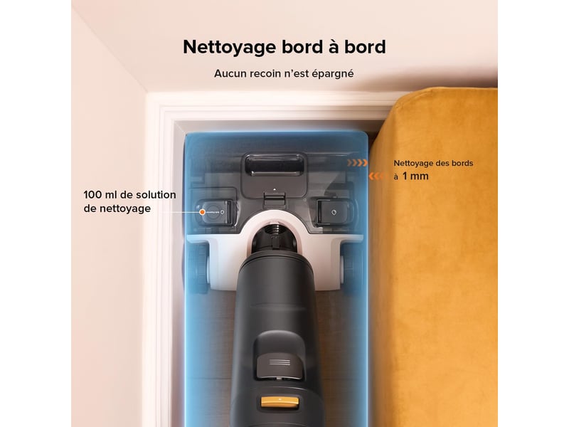  roborock F25 ALT Aspirateur Balai sans Fil 20000Pa,180° Lie-Flat,Distribution Automatique de Solution,Serpillière Autonettoyante à Haute Température F25 ALT,Roues Assistées,20kPa - Conforama R