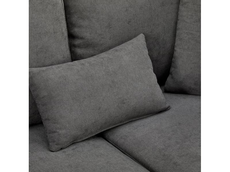  Canapé d'angle convertible 214x131x87 cm réversible avec rangement intégré mdf gris foncé  - Conforama D