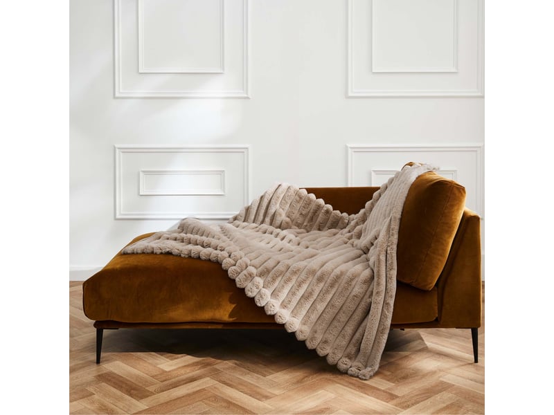  Plaid fourrure chaud sable 180x220 boudoir  - Conforama C
