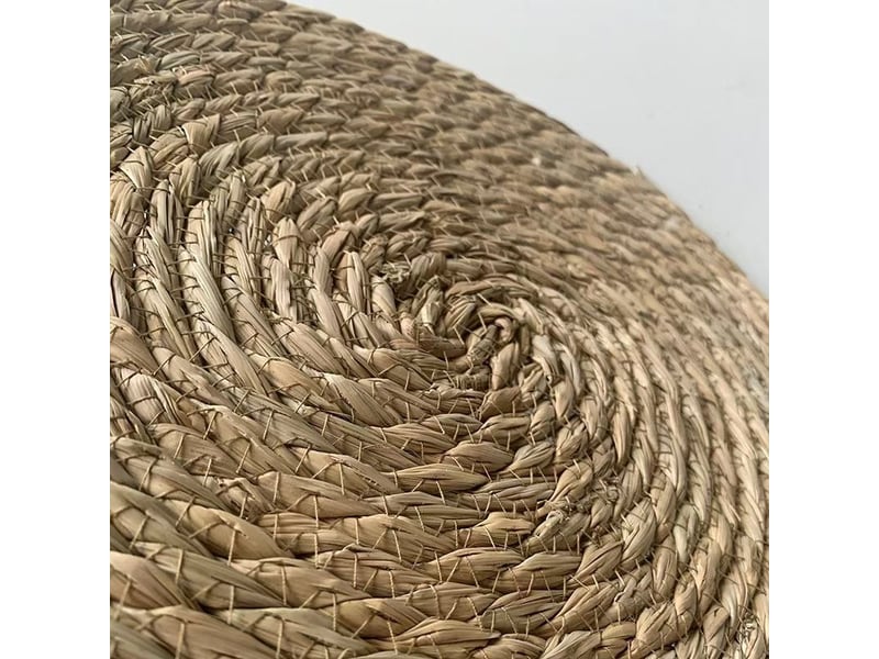 Sets de table tissés en paille jaune, diamètre 20 cm, lot de 14 sets résistants à la chaleur pour la décoration de restaurants  - Conforama B