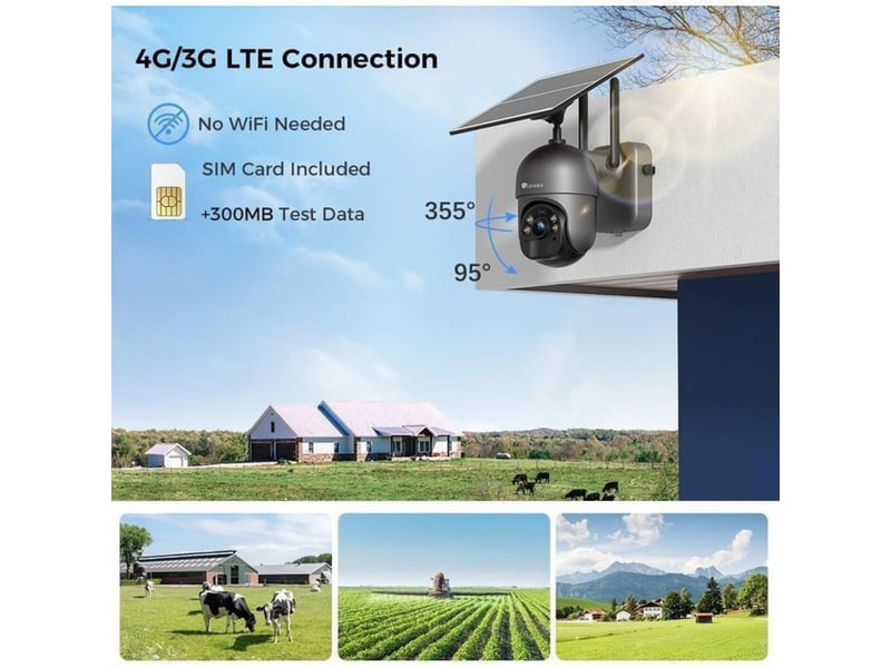  Camera de securite solaire 4g 4mp vision couleur pir alarme et projecteurs 149519_AABAA79769_6_DROPFR - Conforama C