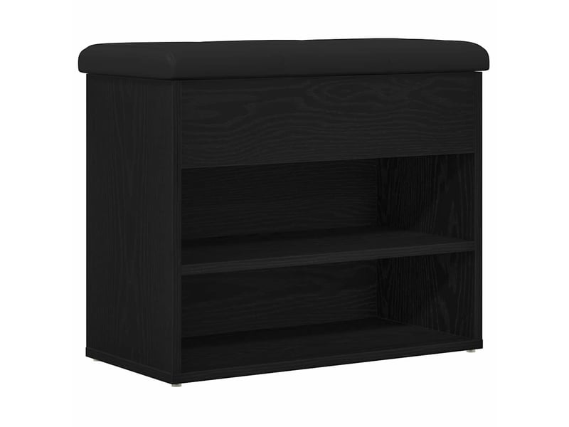  Banc chambre, banc de rangement chêne noir 62x32x50 cm bois d'ingénierie  - Conforama A
