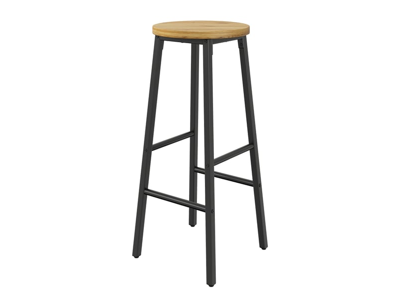  Îlot de cuisine avec 2 tabourets blanc effet bois portes vitrées et étagères réglables  - Conforama A