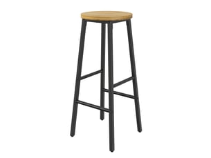 Îlot de cuisine avec 2 tabourets blanc effet bois portes vitrées et étagères réglables