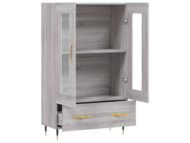  Buffet haut - bahut - meuble de rangement sonoma gris 69,5x31x115 cm bois d'ingénierie  - Conforama E