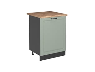Vicco meuble bas de cuisine, mint campagneanthracite, 60cm avec 1 porte plan de travail chêne doré