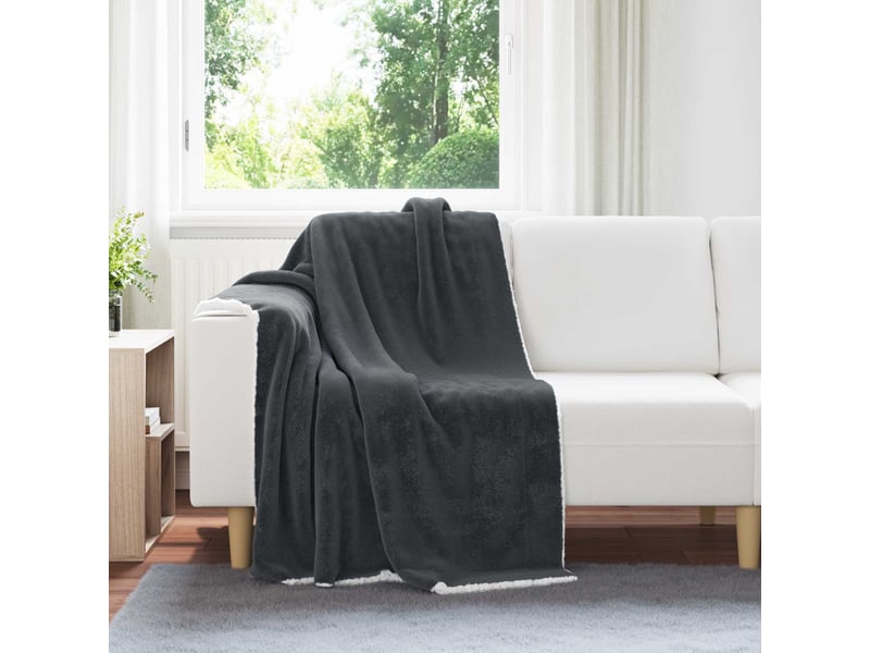  Plaid canapé gris foncé 130x150 cm 1 kg polaire  - Conforama B