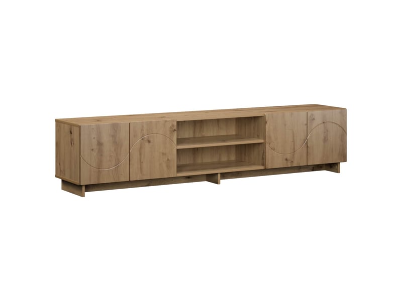  Meuble tv, banc tv 180x34,5x40 cm chêne artisanal bois d'ingénierie shl59743  - Conforama A