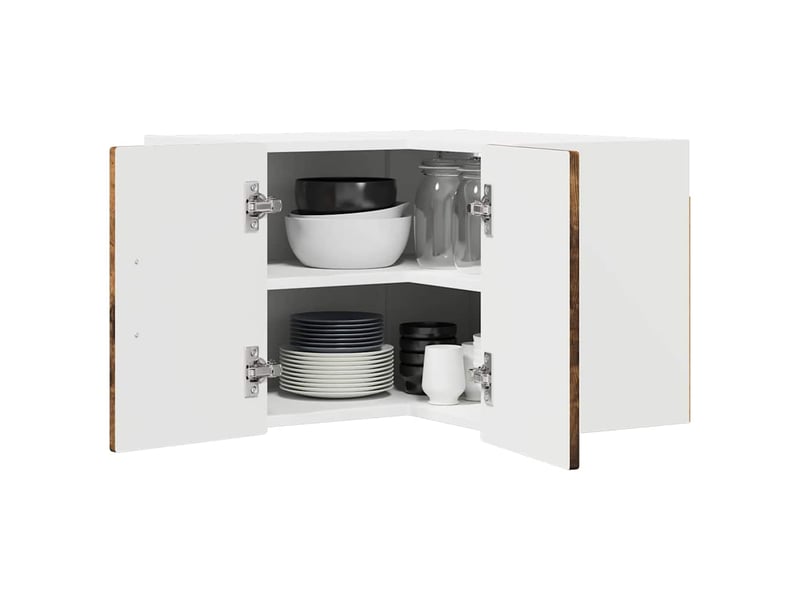  Meuble mural de cuisine, armoire d'angle cuisine porto chêne fumé 57x57x40cm  - Conforama C