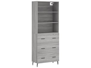 Buffet haut - bahut - meuble de rangement sonoma gris 69,5x34x180 cm bois d'ingénierie
