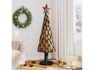 Sapin de noël - arbre de noël avec support marron 149 cm bois de teck solide