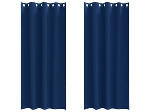 Lot de 2 rideaux occultants, rideaux black-out avec anneaux bleu foncé 245 x 140 cm cf44602