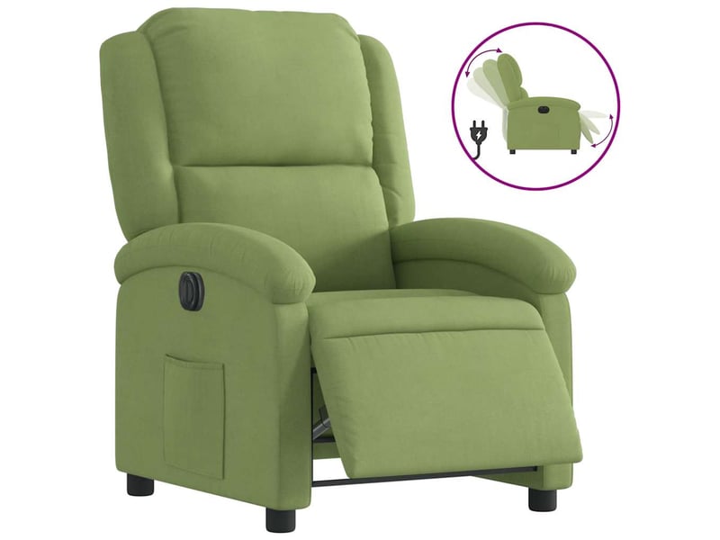 Fauteuil relax - fauteuil inclinable électrique vert clair velours - Conforama A