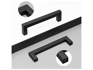 Paquet de 15 poignées pour armoire avec orifice central de 128 mm, poignées de tiroir en acier inoxydable noir, vis incluses