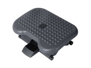 Repose-pieds de bureau 46x35 cm gris foncé en plastique, hauteur réglable 11 à 17 cm et inclinaison 30°