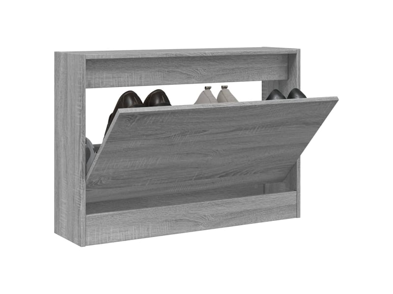  Meuble à chaussure, armoire à chaussures sonoma gris 80x21x57 cm bois d'ingénierie  - Conforama B