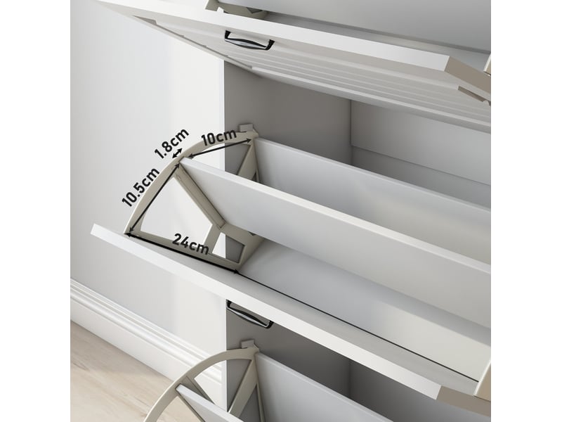  Meuble à chaussures abattant 3 portes 2 tiroirs blanc cravdom  - Conforama E