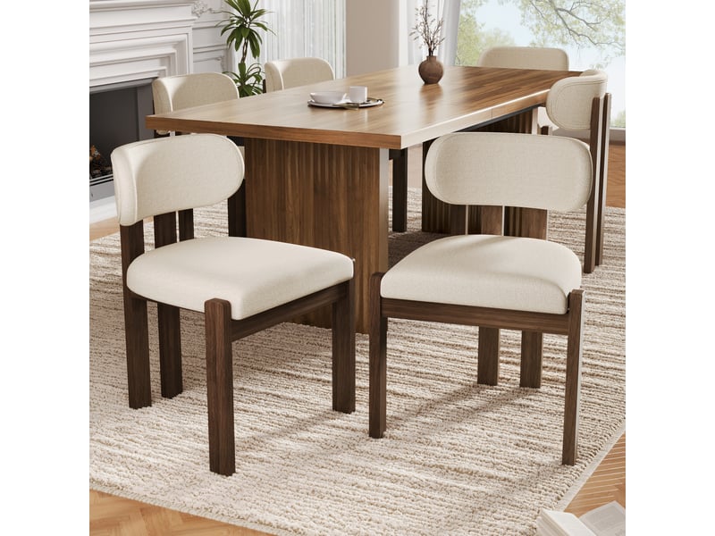  Chaise de salle à manger 54x54x79 cm - lot de 4 - bouclette - confort quotidien - design moderne - pour salle à manger - assise rembourrée - noir CozyNest - Conforama B