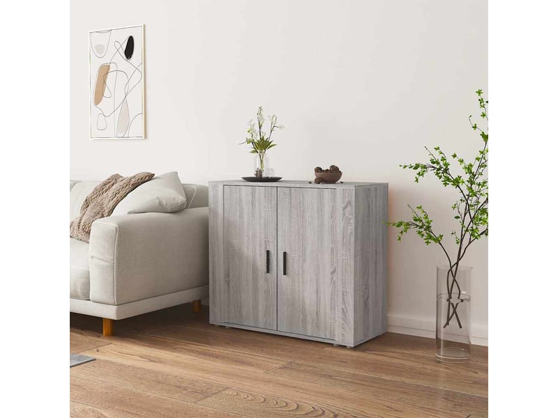 Buffet - bahut - meuble de rangement sonoma gris 80x33x70 cm bois d'ingénierie  - Conforama B
