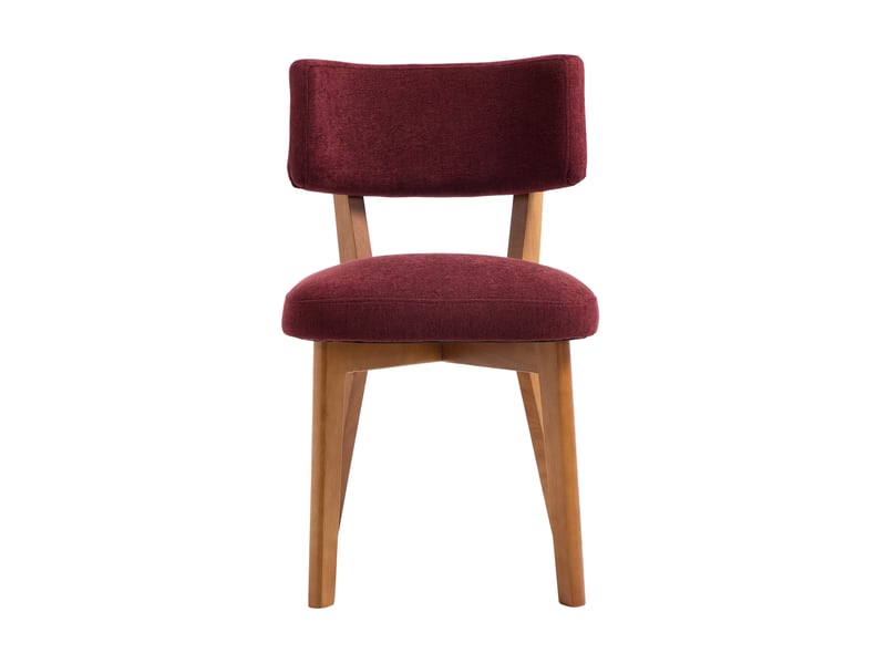  Lot de 2 chaises de salle à manger en tissu rouge bordeaux  - Conforama A