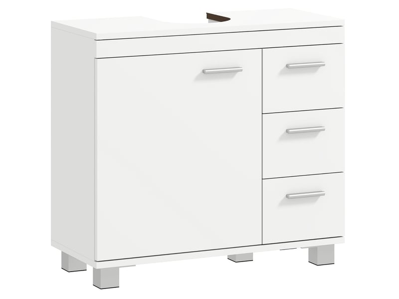  Meuble sous lavabo 70 cm avec rangement blanc evryae  - Conforama A