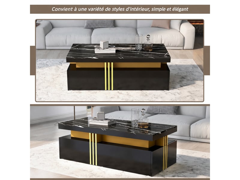  Ensemble salon meuble tv et table basse avec rangement, style moderne  - Conforama B