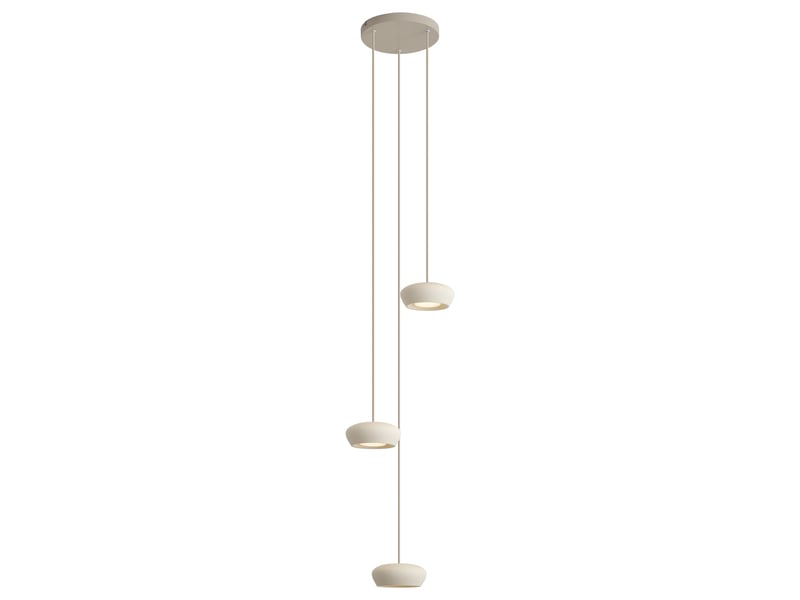  Moderne hanglamp beige met ronde kap 3-lichts - concerto  - Conforama A