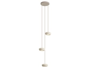 Suspension moderne beige avec abat-jour rond 3 lumières - concerto