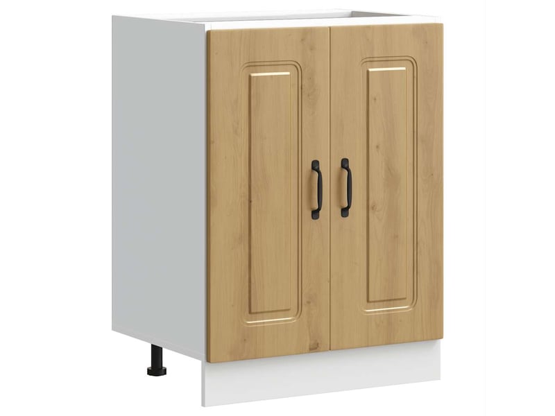 Meuble de cuisine, meuble bas pour évier kalmar chêne artisanal bois d'ingénierie - Conforama A