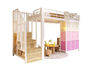 Lit mezzanine 90x200 cm <strong>SWEIKO</strong> <strong></strong> coloris blanc