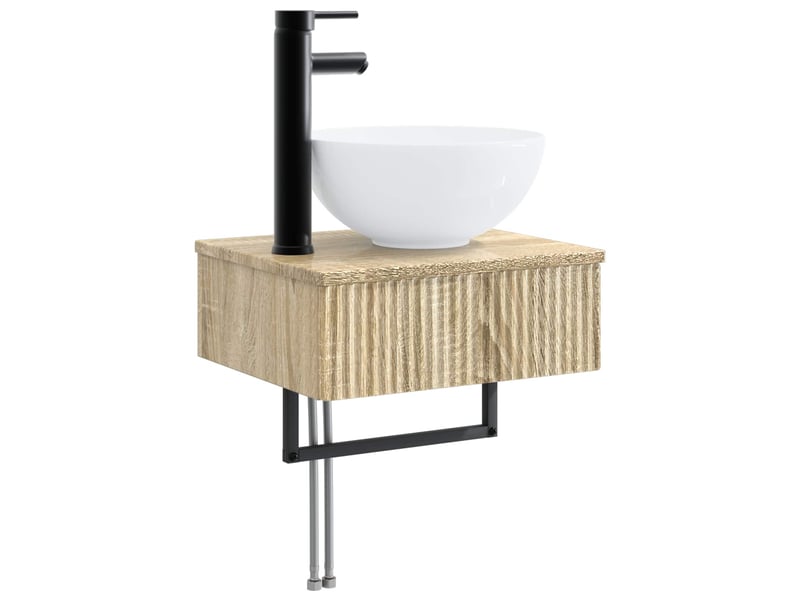  Basin de lavage mural, lavabo chêne sonoma 40x35x39 cm  - Conforama A