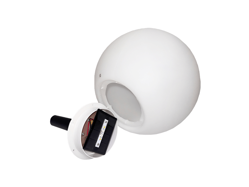  Ensemble de 3 lampadaires d'extérieur blancs avec led solaire ip44 - ludger  - Conforama E