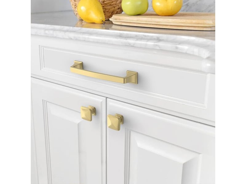  Lot de 12 poignées carrées dorées, poignées pour tiroirs, portes, commodes et meubles  - Conforama D