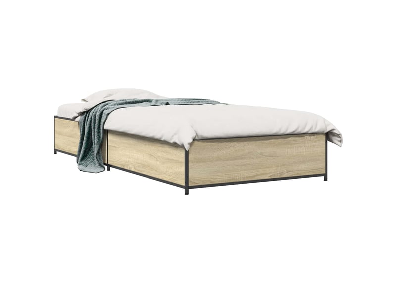  Lit simple- lit adulte -  cadre de lit chêne sonoma 80 x 200 cm bois d'ingénierie  - Conforama A