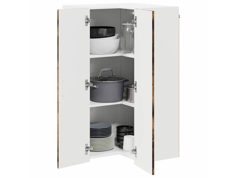  Meuble mural de cuisine, armoire d'angle cuisine porto chêne fumé 57x57x100cm  - Conforama C