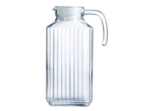 Carafe réfrigérateur pichet avec couvercle en plastique blanc 1,7l, 1 pichet